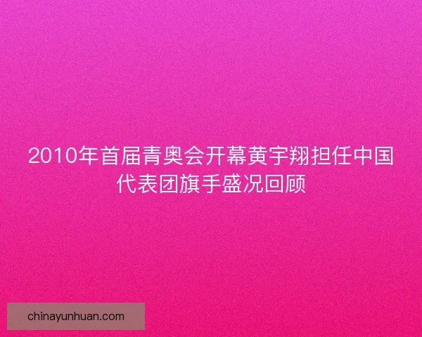 2010年首届青奥会开幕黄宇翔担任中国代表团旗手盛况回顾 2010年首届青奥会开幕黄宇翔担任中国代表团旗手盛况回顾