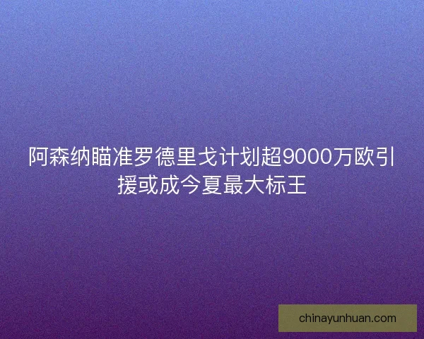 阿森纳瞄准罗德里戈计划超9000万欧引援或成今夏最大标王